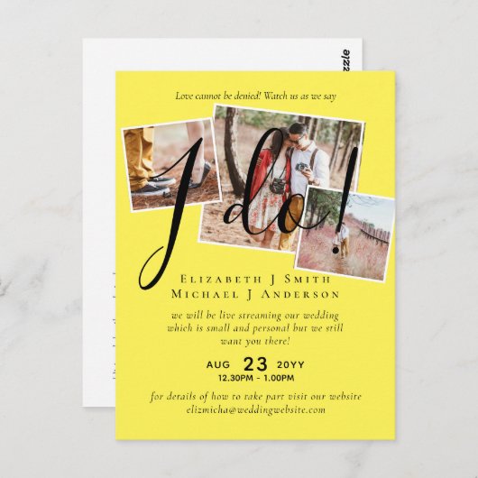 Livestreaming Bekijk ons dat ik het doe! FOTO Wedd Briefkaart (Voorkant / Achterkant)