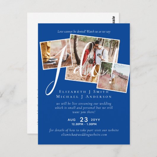 Livestreaming Bekijk ons dat ik het doe! FOTO Wedd Briefkaart (Voorkant / Achterkant)