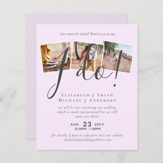 Livestreaming Kijk hoe we zeggen: I Do! FOTOHuweli (Voorkant / Achterkant)