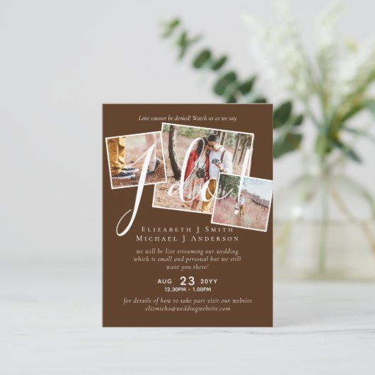 Livestreaming Kijk hoe we zeggen: I Do! FOTOHuweli Briefkaart (Staand voorkant)