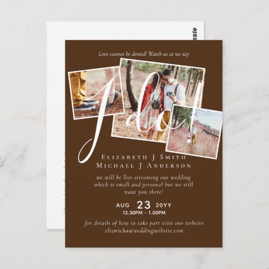 Livestreaming Kijk hoe we zeggen: I Do! FOTOHuweli Briefkaart (Voorkant / Achterkant)