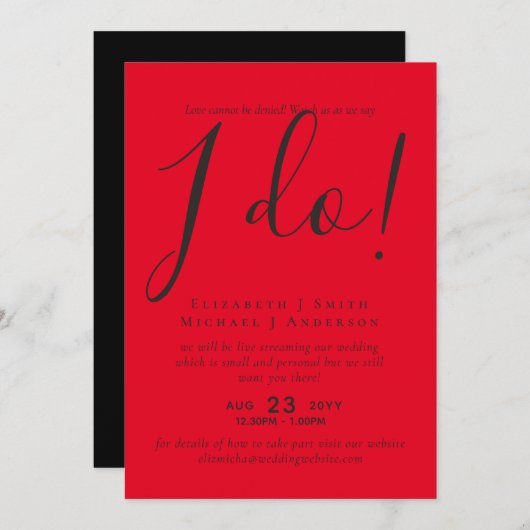 Livestreaming Trouw Uitnodigingen - Kijk hoe we Ja (Voorkant / Achterkant)