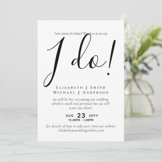 Livestreaming Trouw Uitnodigingen - Kijk hoe we Ja (Staand voorkant)