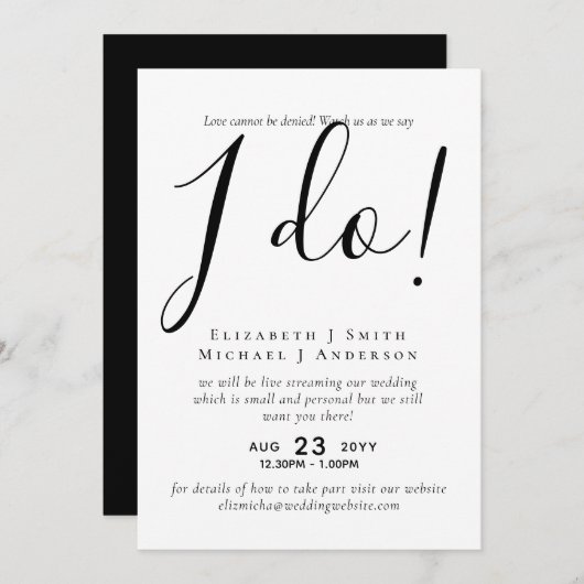 Livestreaming Trouw Uitnodigingen - Kijk hoe we Ja (Voorkant / Achterkant)