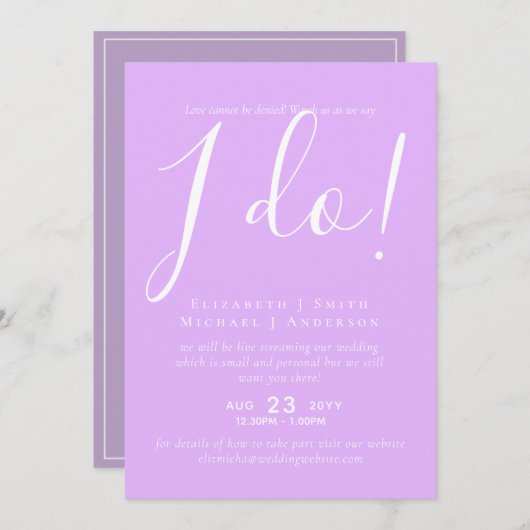 Livestreaming Wedding nodigt uit - kijk hoe we zeg (Voorkant / Achterkant)