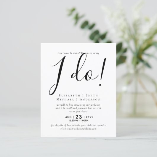 Livestreaming Wedding nodigt uit - kijk hoe we zeg (Staand voorkant)