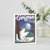 Livigno Italië ski reisposter Briefkaart (Staand voorkant)