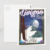 Livigno Italië ski reisposter Briefkaart (Voorkant / Achterkant)