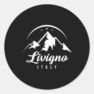 Livigno Italië Ski Resort Skiën Snowboarding Souve Ronde Sticker