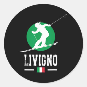 Livigno Italië Skigebied Alpen Italiaans Skiën Sou Ronde Sticker