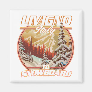 Livigno Italië Snowboarden logo Magneet