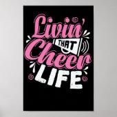 Livin die Cheer Life Cheerleader Sport turnen Poster (Voorkant)