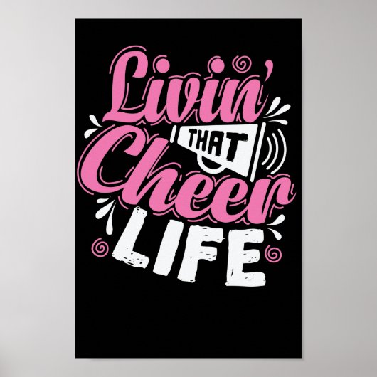 Livin die Cheer Life Cheerleader Sport turnen Poster (Voorkant)