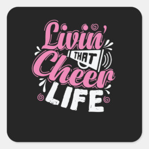 Livin die Cheer Life Cheerleader Sport turnen Vierkante Sticker
