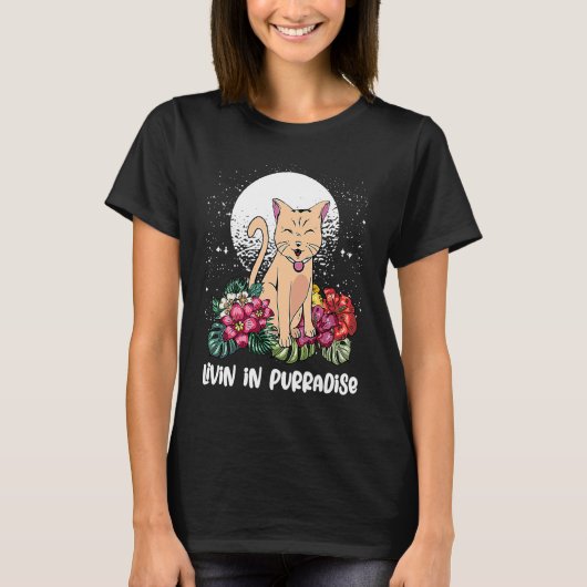 Livin in Purradise Cat Hobby Kitten Pastime Cat M T-shirt (Voorkant)
