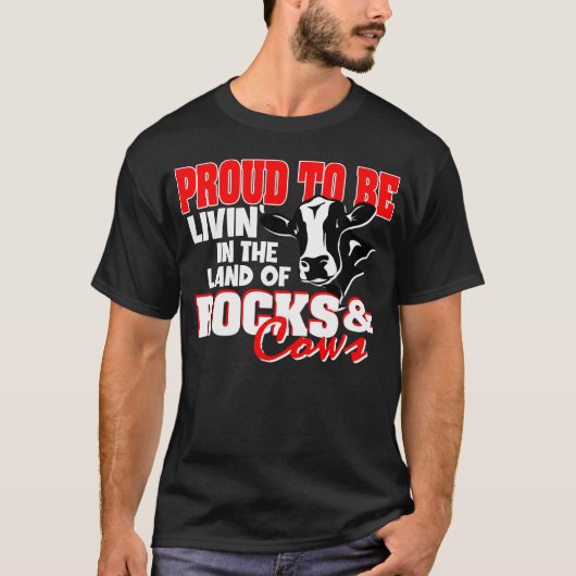 Livin in the Land of Rocks Cow T-shirt (Voorkant)