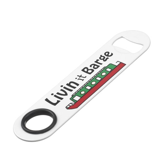 Livin it Barge Canal Boat Speed Flessenopener (Voorkant Gekanteld)