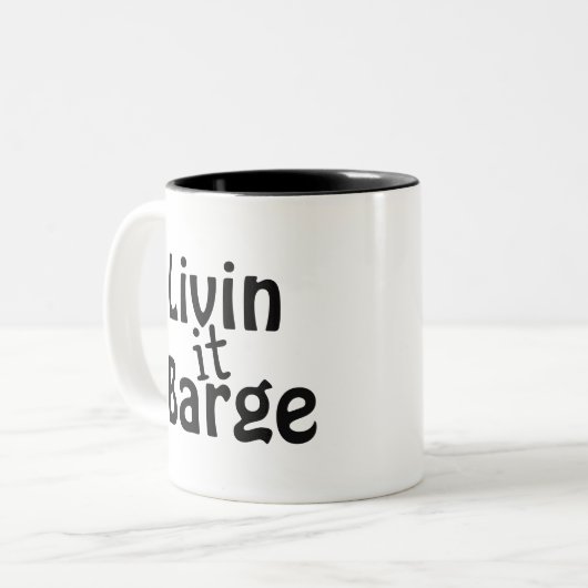 Livin it Barge Tweekleurige Koffiemok (Voorkant links)