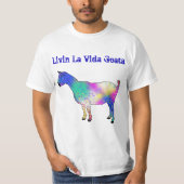 Livin La Vida Goata Funny Funky Goat Animal Art T-shirt (Voorkant)