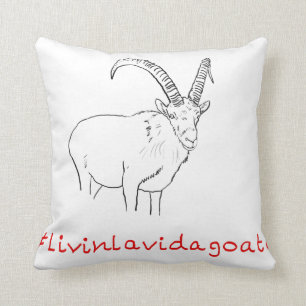 Livin La Vida Goata Funny Goat Animal Tekening Kussen
