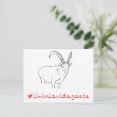 Livin La Vida Goata Funny Goat Art slogan Briefkaart (Staand voorkant)