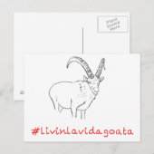 Livin La Vida Goata Funny Goat Art slogan Briefkaart (Voorkant / Achterkant)