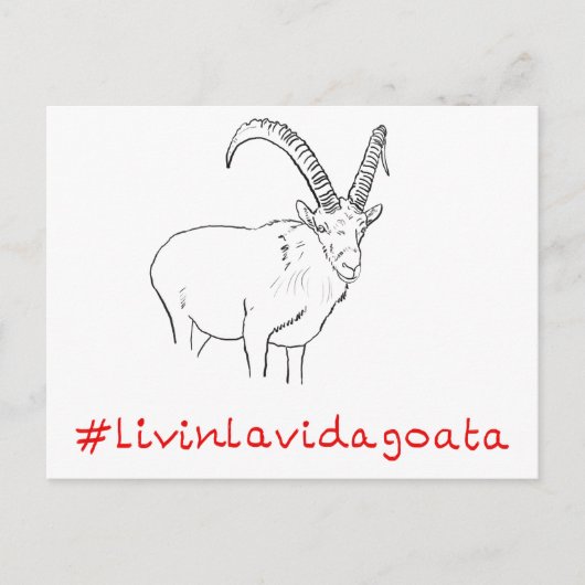 Livin La Vida Goata Funny Goat Art slogan Briefkaart (Voorkant)