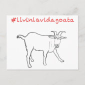Livin La Vida Goata Funny Quirky Cute Goat Drawing Briefkaart (Voorkant)