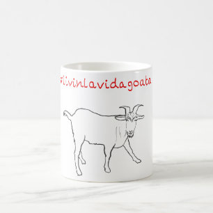 Livin La Vida Goata Funny Quirky Cute Goat Drawing Koffiemok