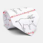 Livin La Vida Goata Funny Quirky Cute Goat Drawing Stropdas (Opgerold)