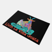 Livin La Vida Goata Funny Screaming Goat Design Deurmat (Schuin)
