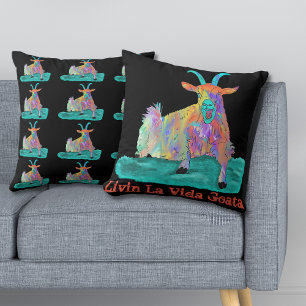 Livin La Vida Goata Funny Screaming Goat Design Kussen