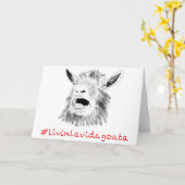 Livin La Vida Goata Funny Screaming Goat Drawing Kaart (Gele Bloem)