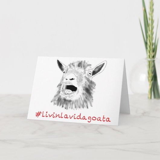 Livin La Vida Goata Funny Screaming Goat Drawing Kaart (Voorkant)