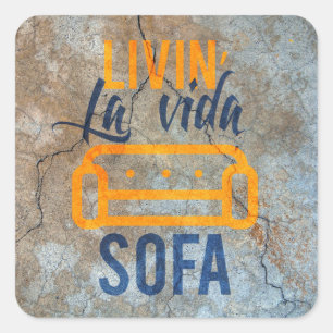 Livin' la vida sofa vierkante sticker