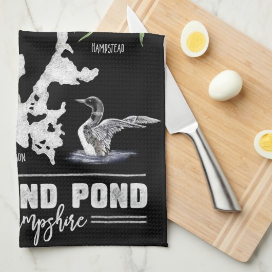 Livin op Island Time Big Island Pond NH Bar Towel Theedoek (Quarter Fold)