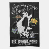 Livin op Island Time Big Island Pond NH Bar Towel Theedoek (Verticaal)