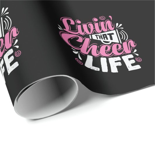 Livin' that Cheer Life Cheerleader Sport turnen Cadeaupapier (Rol Hoek)