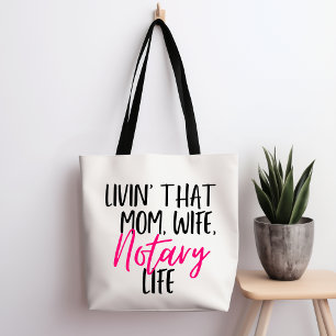 Livin' That Mom Wife Notary Life Canvas tas