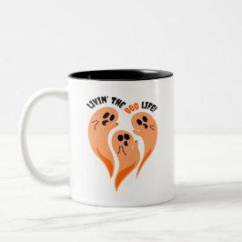 Livin' the Boo Life Spooky Oranje Geesten Hallowee Tweekleurige Koffiemok