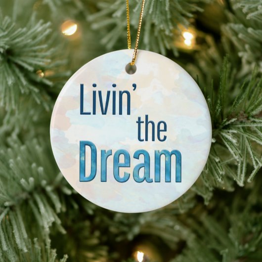 Livin' the Dream Sky Achtergrond Keramisch Ornament (Boom)