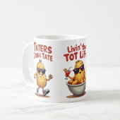 Livin' the Tot Life - Grappige Tater Tots Aardappe Koffiemok (Voorkant links)
