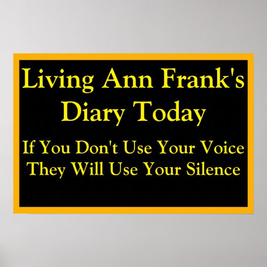 Living Ann Frank's Diary Speak Up Poster (Voorkant)