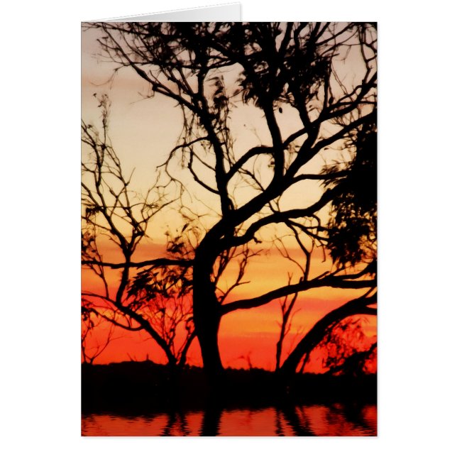 Living Art: Sunset Natuur Silhouette Kaart (Voorkant)
