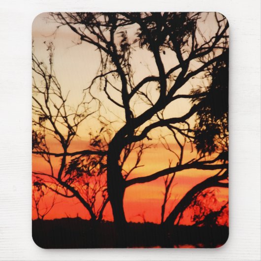 Living Art: Sunset Natuur Silhouette Mousepad Muismat (Voorkant)