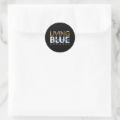 Living Blue Apparel Ronde Sticker (Tas)