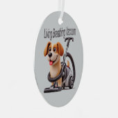 Living Breathing Vacuum Dog Metalen Ornament (Voorkant Rechts)
