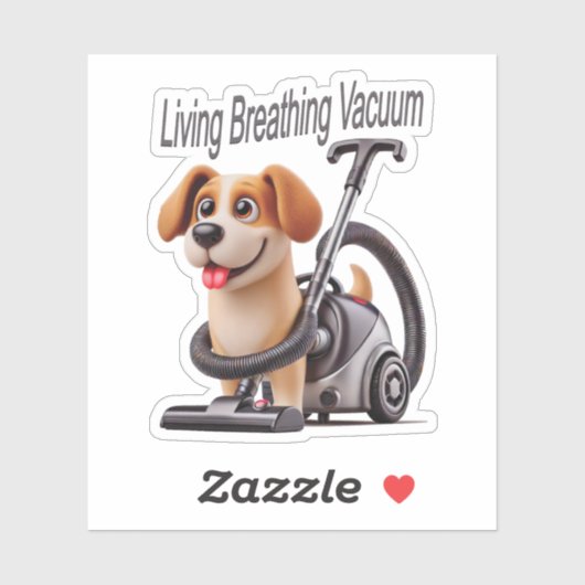 Living Breathing Vacuum Dog Sticker (Vel)