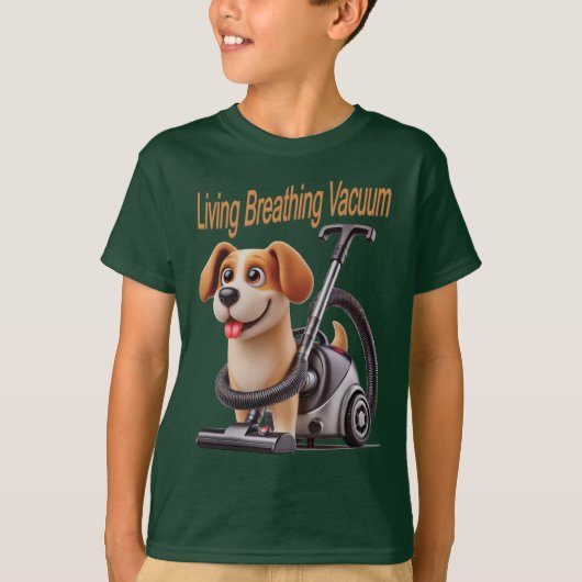 Living Breathing Vacuum Dog T-shirt (Voorkant)