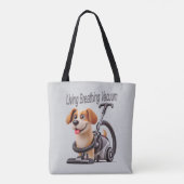Living Breathing Vacuum Dog Tote Bag (Achterkant)